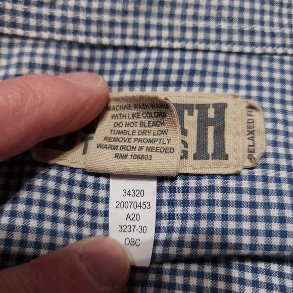 Duluth Trading Co Mens 2XL Shirt Blue Check Short Sleeve Button Down - Picture 5 of 10